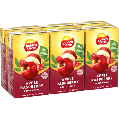 Golden Circle Apple Raspberry Poppers Lunch Box Fruit Drink Multipack 250ml X6 Pack