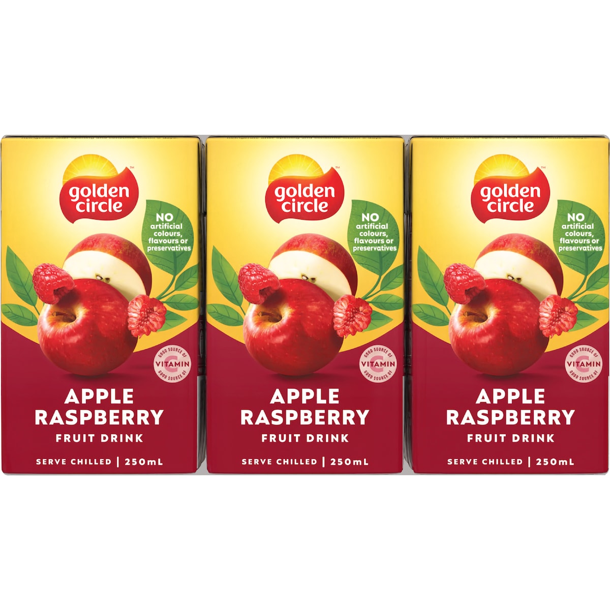 Golden Circle Apple & Raspberry Poppers 250ml X 6 Pack