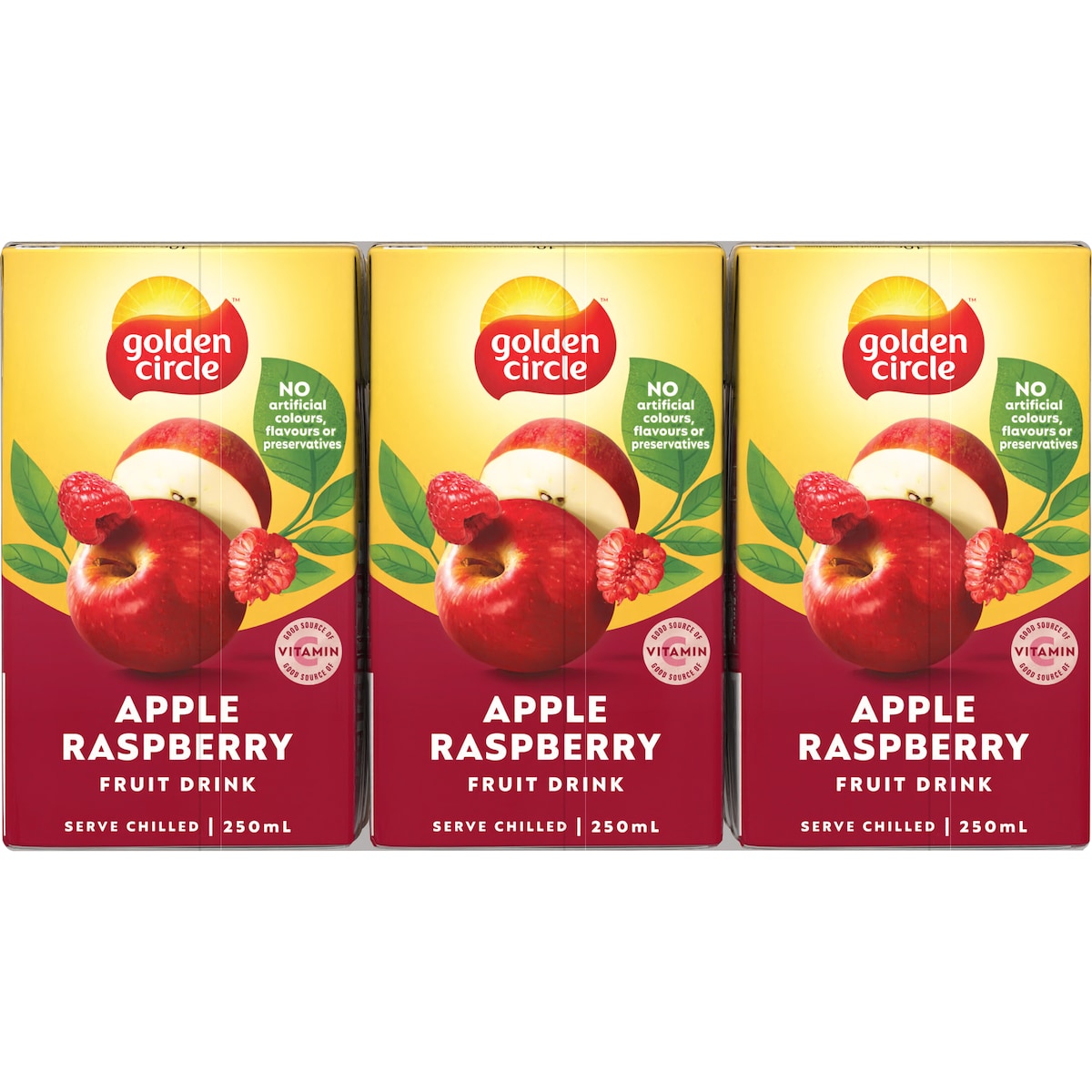 Golden Circle Apple & Raspberry Poppers 250ml X 6 Pack