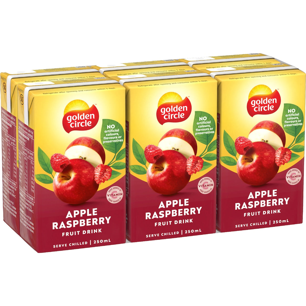 Golden Circle Apple & Raspberry Poppers 250ml X 6 Pack