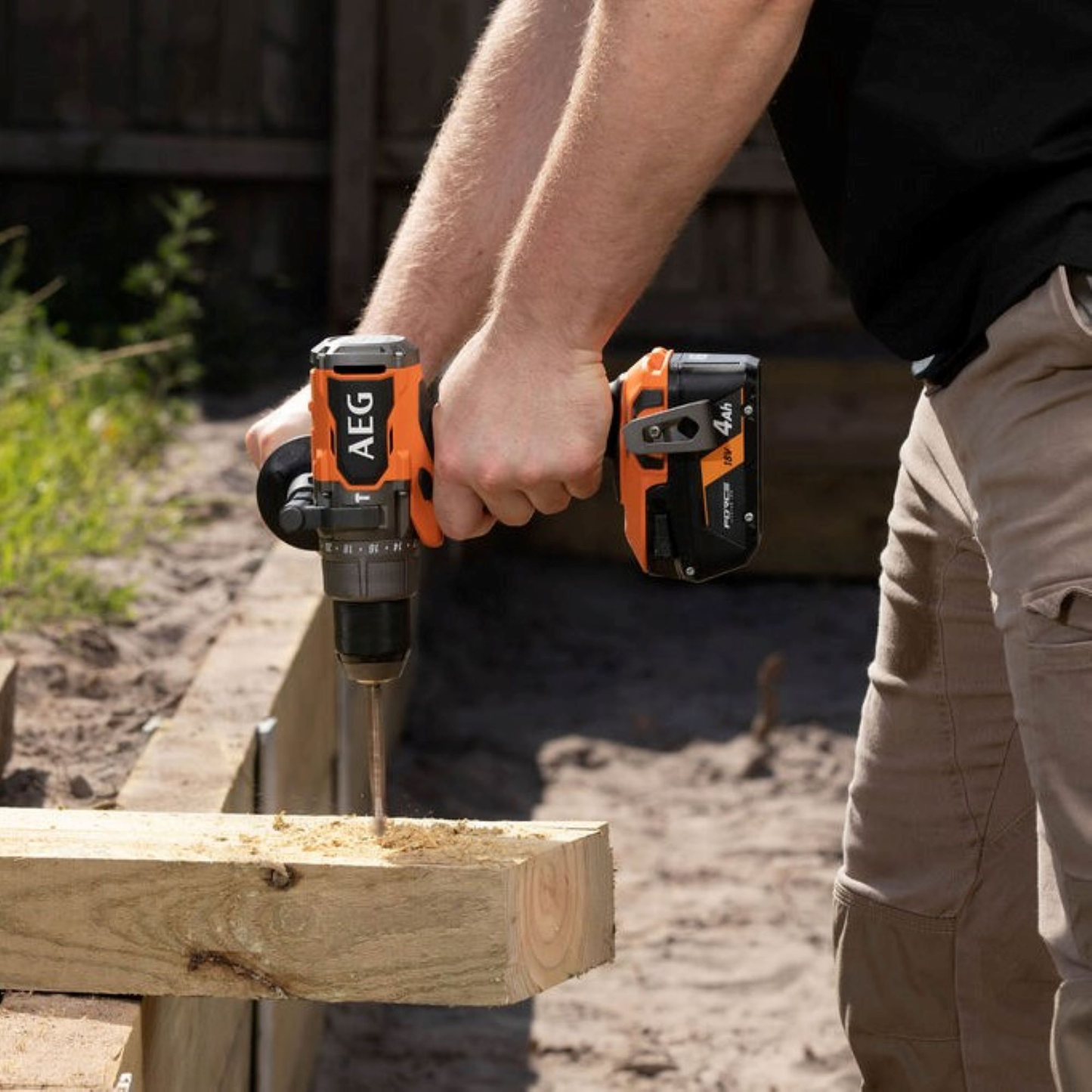 AEG Brushless Hammer Drill Kit - 18V - 65mm Timber Capacity