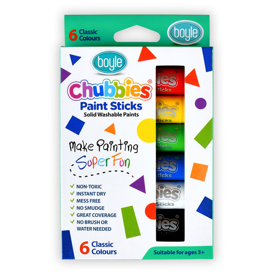 Boyle Classic Colours Chubbies Paint Sticks - 6 Pack