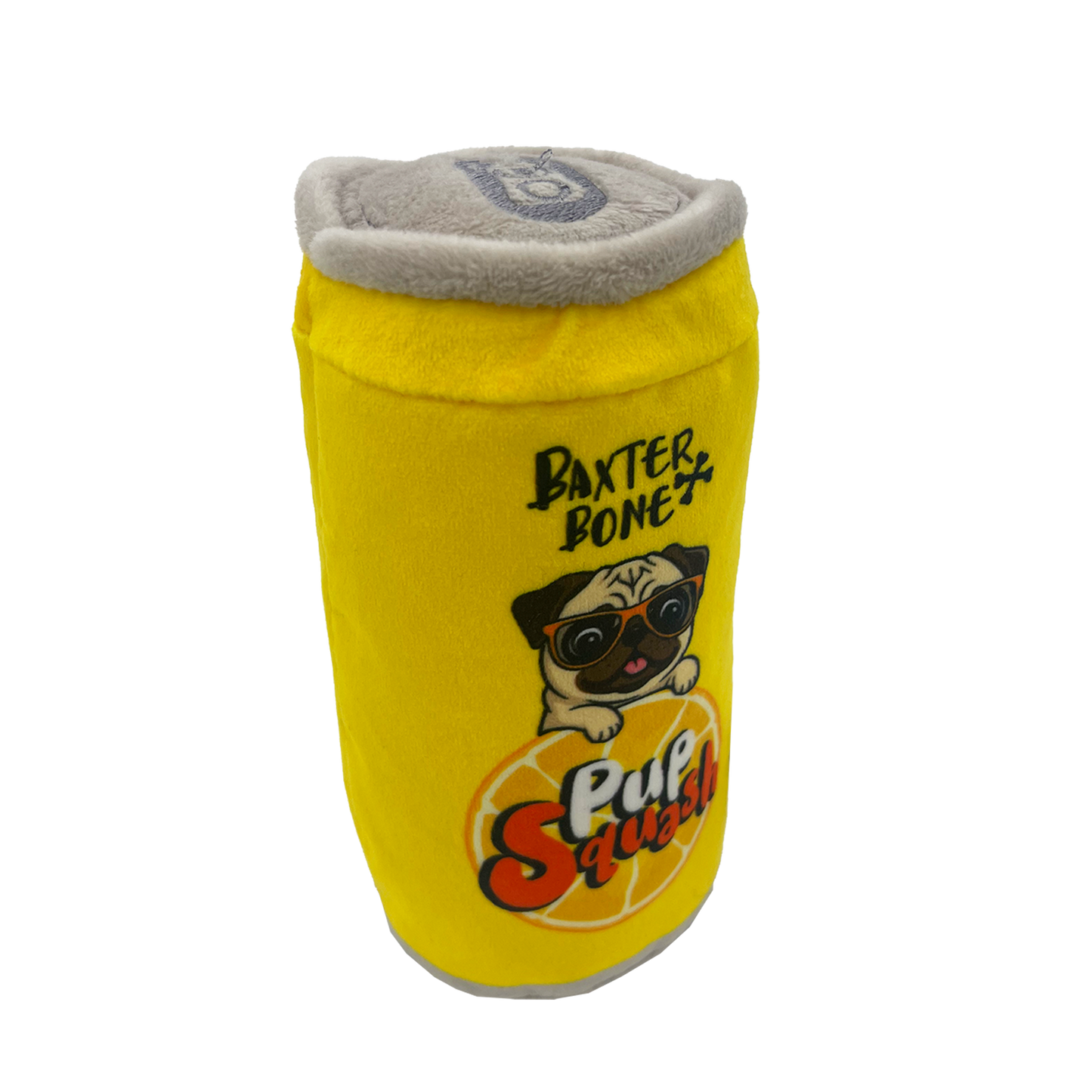 Baxter Bone Pup Squash Soda Can Pet Toy