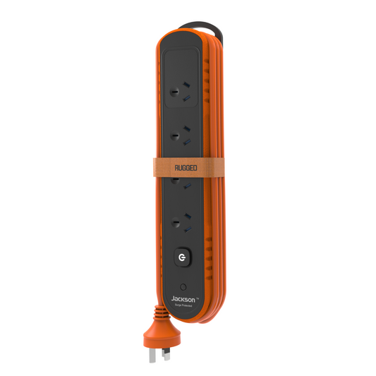 Jackson Rugged Plus Powerboard - 4 Outlet - 2m - Black