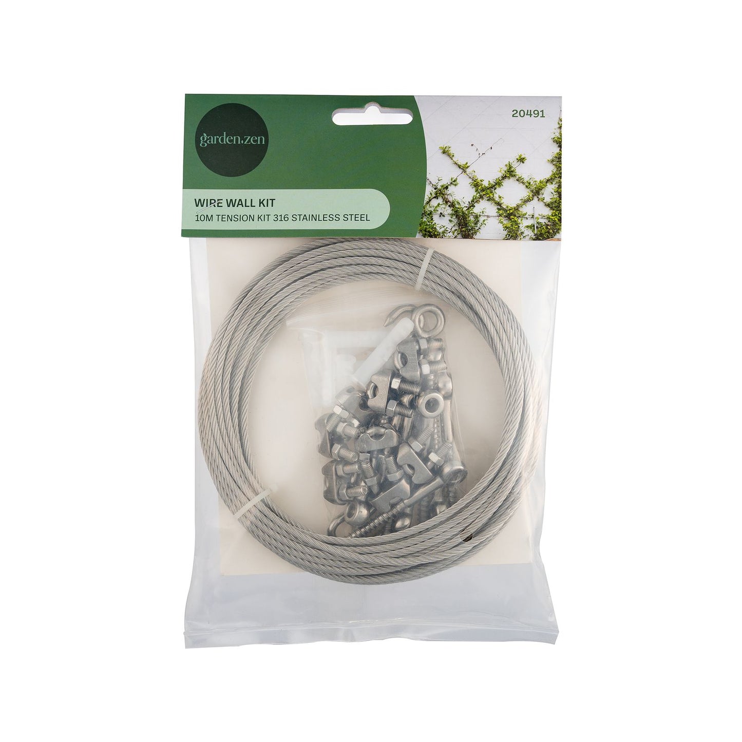 Garden Zen Tensioned Wire Wall Plant Trainer Kit - 10m