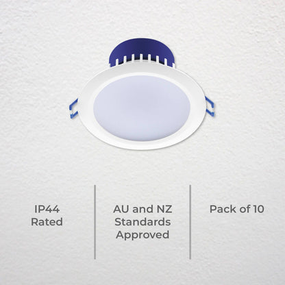 Deta Tri Colour Dimmable LED Downlight - 7W - 10 Pack - 190mm