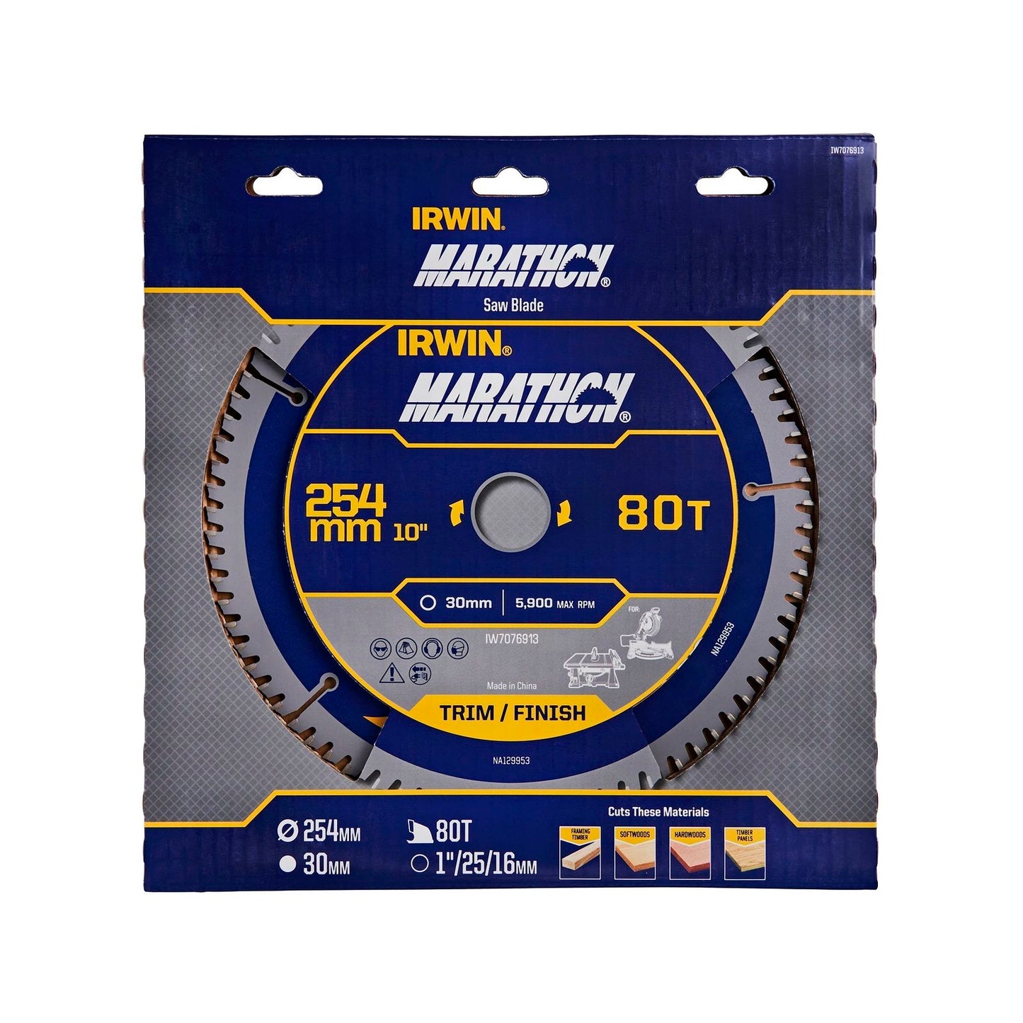 Irwin Marathon Circular Saw Blade - 254mm - 80T