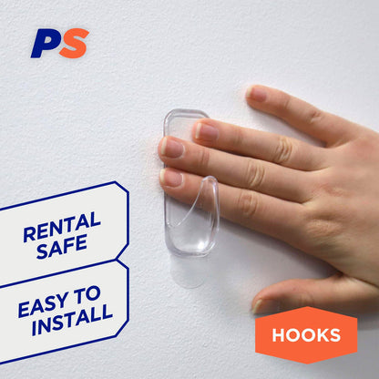 Permastik Large Clear Urban Hooks - Holds 1kg - 4 Pack