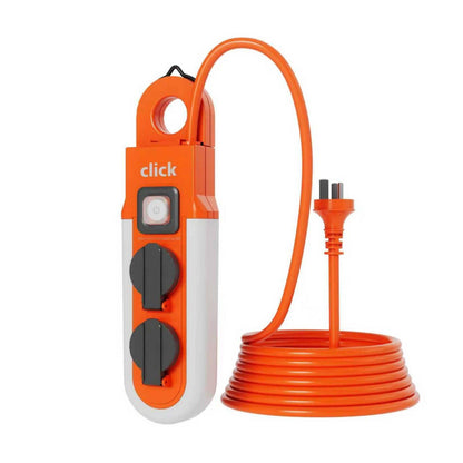 Click Power Socket Light with Hanger - 2 Outlet - 5m - IP55