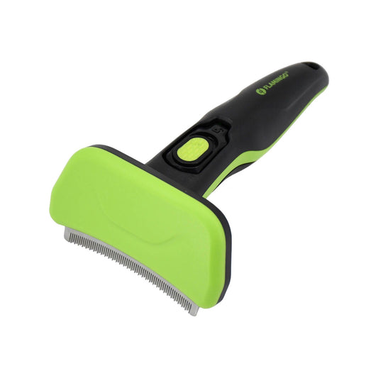 Flamingo Green Self Cleaning Deshedding Tool - 95 x 160mm