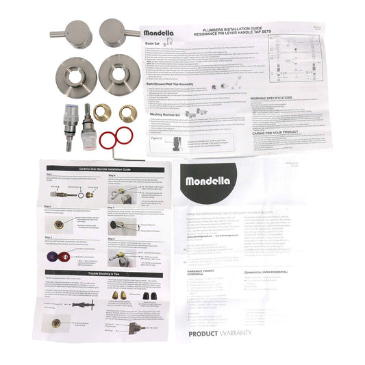 Mondella Brushed Nickel Resonance Wall Top Assembly - 1/4 Turn - 1245 x 76 x 245mm