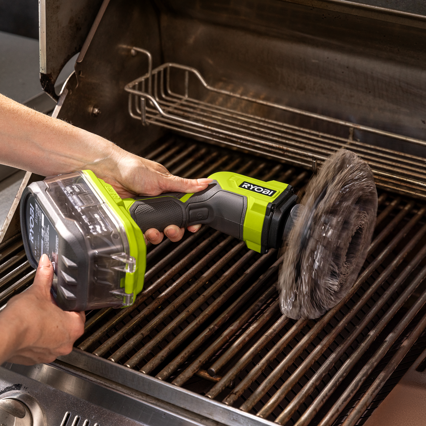Ryobi Hard Bristle Power Scrubber Brush - 178mm