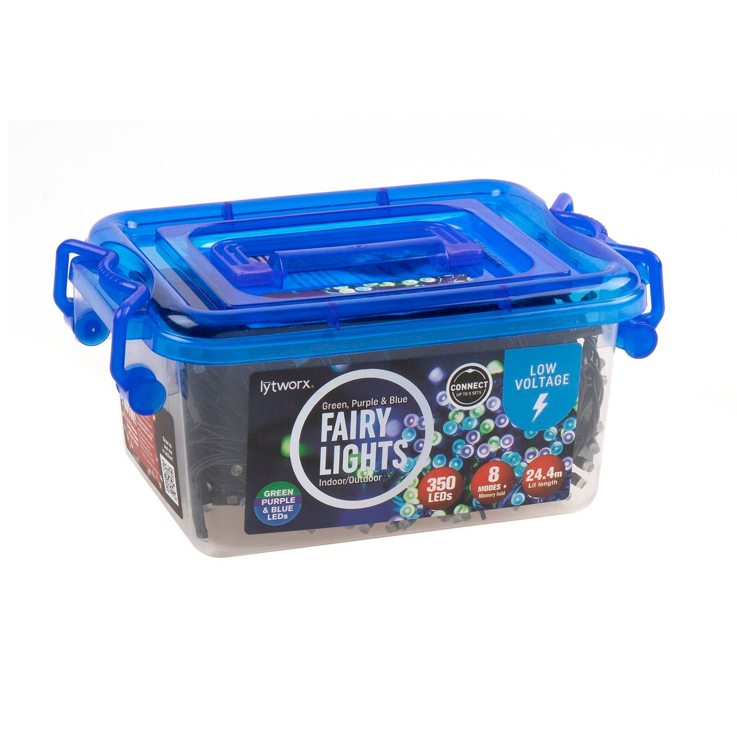 Lytworx Connectable Fairy Lights - 24.4m - Green Purple Blue - 350 Pack