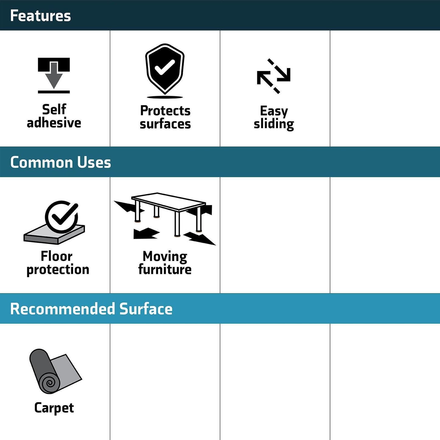 Surface Gard Round Slider - 125mm - 4 Pack