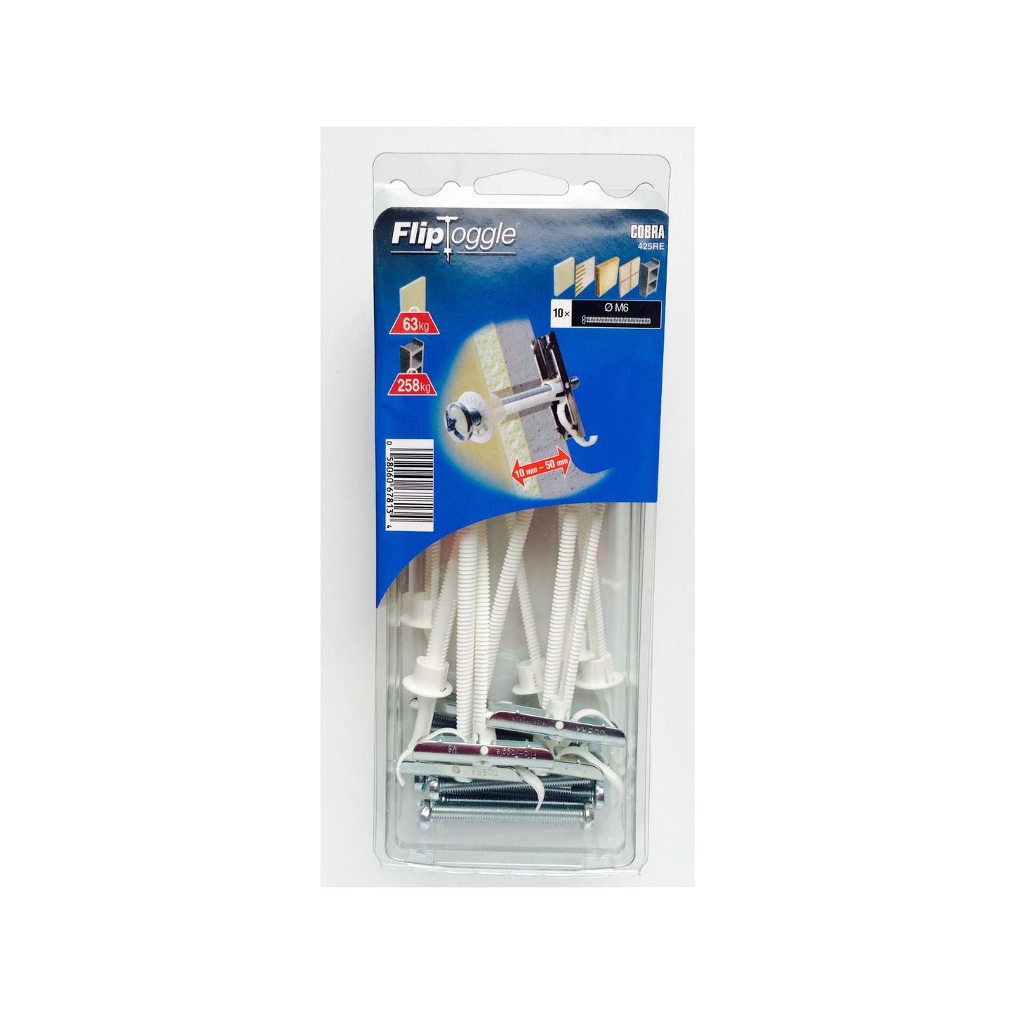 Cobra Anchor Fliptoggle Screws - 6 x 60mm - 10 Pack