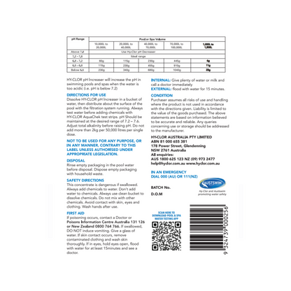 Hy-Clor pH Increaser - 2.5kg Soft Pack - Sodium Carbonate - Pool Use