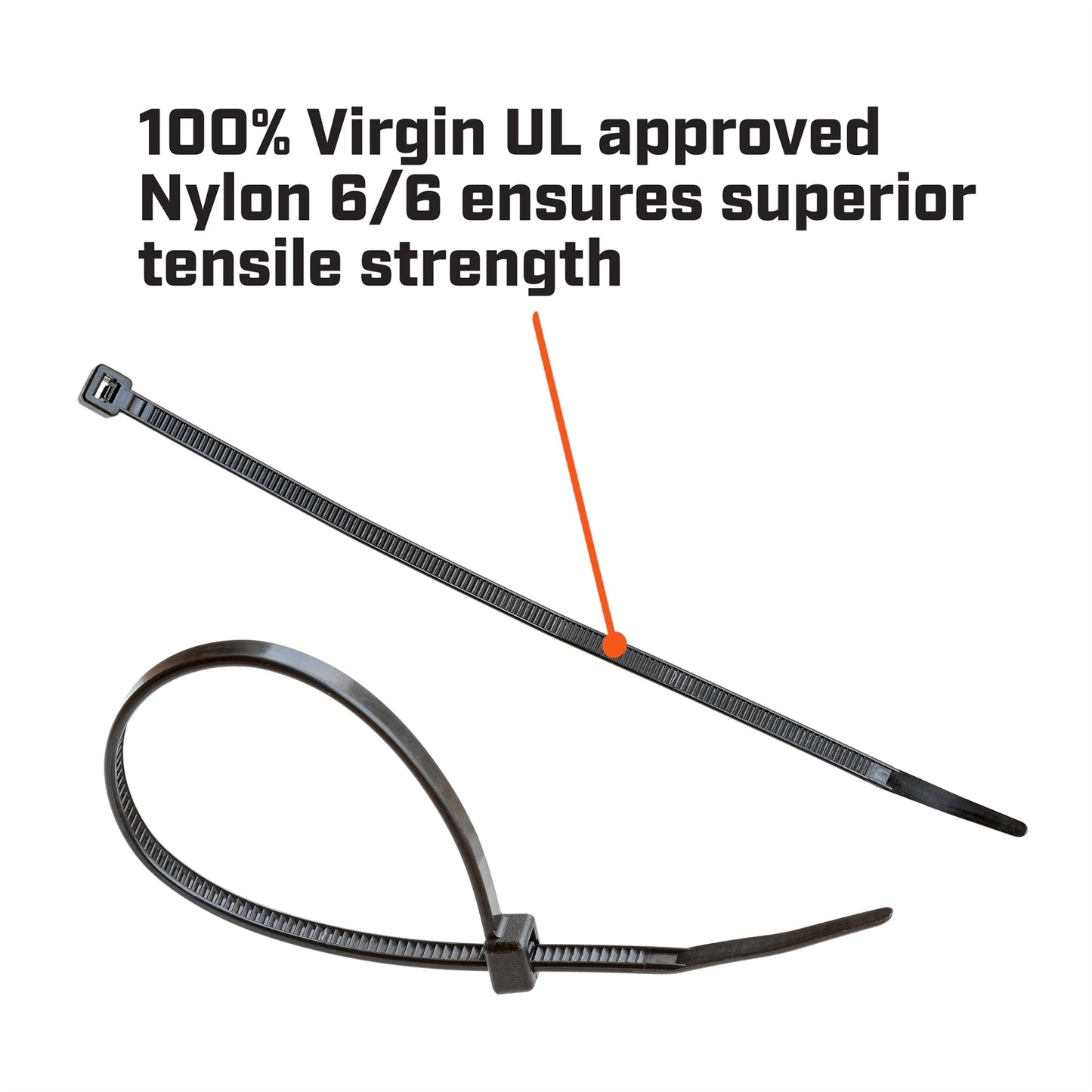 Crescent Black Cable Ties - 300mm x 4.8mm - 500 Pack
