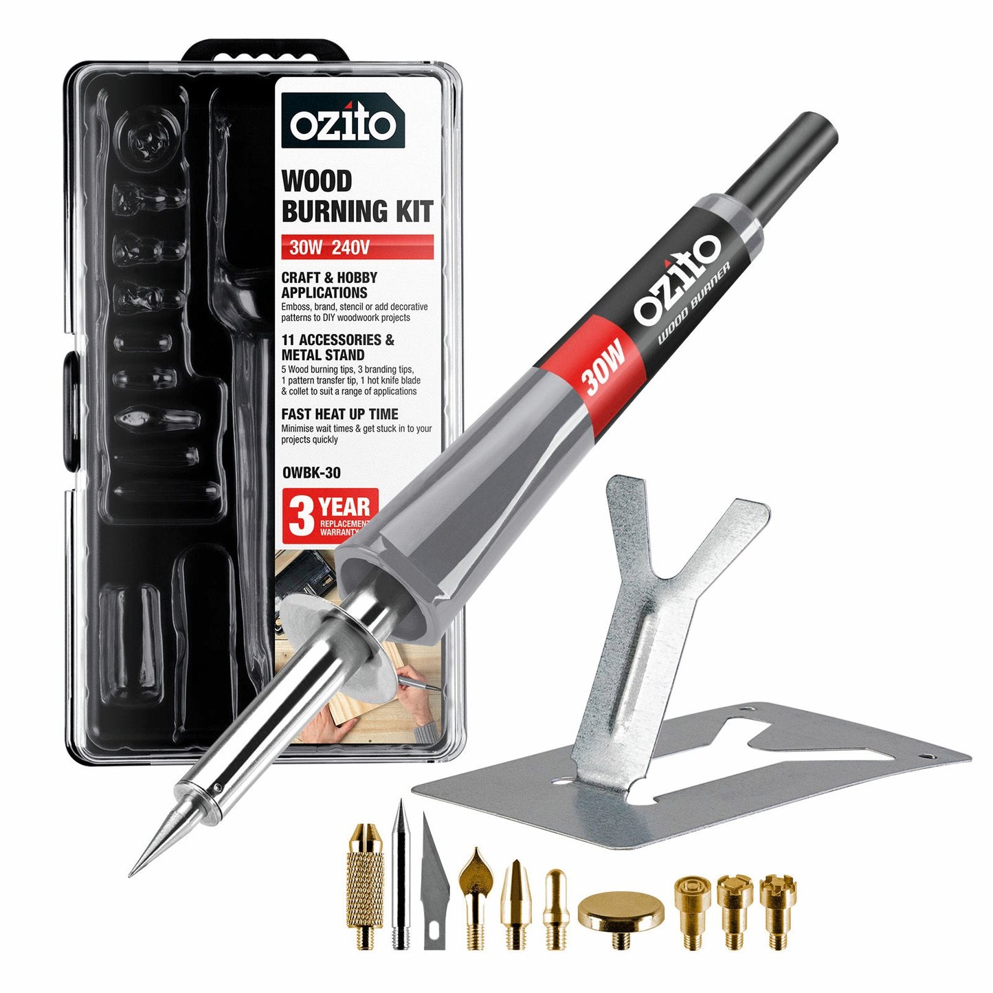 Ozito Wood Burning Kit - 30W - 240V