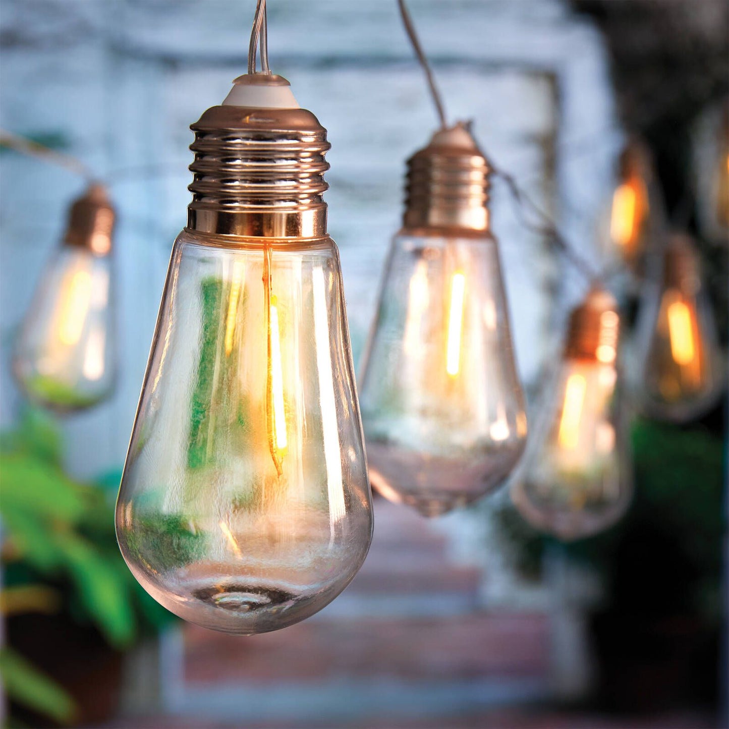 Lytworx Warm White Solar Teardrop Filament Lights - 10 Pack - 1.8m