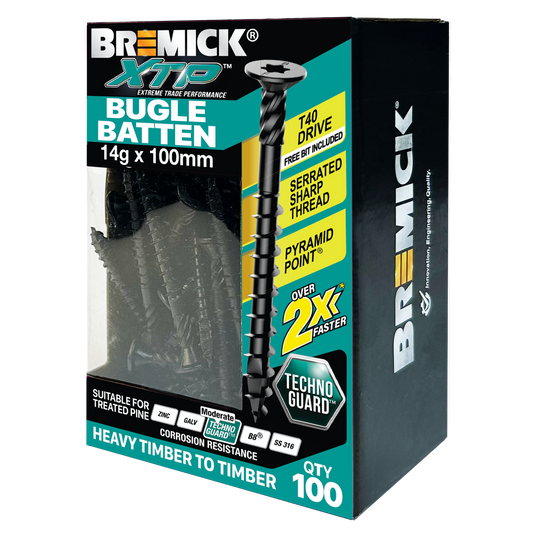 Bremick XTP Bugle Batten - 14g x 100mm - Black - 100 Pack