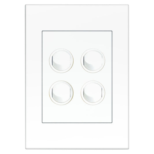 HPM Vivo 4 Gang Wall Switch - 85 x 118mm - White