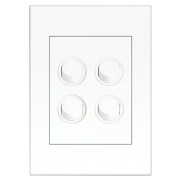 HPM Vivo 4 Gang Wall Switch White