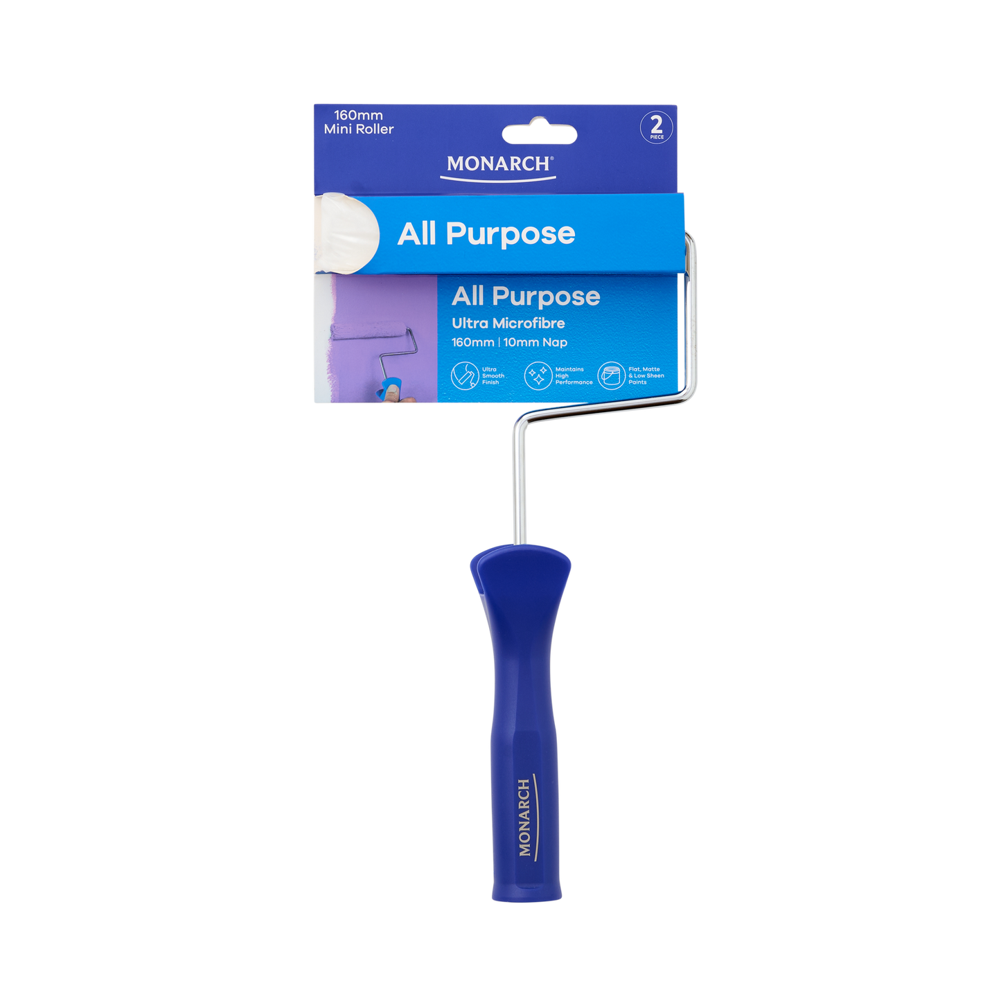 Monarch Mini Roller Blue 160mm/10mm Nap 2 Piece