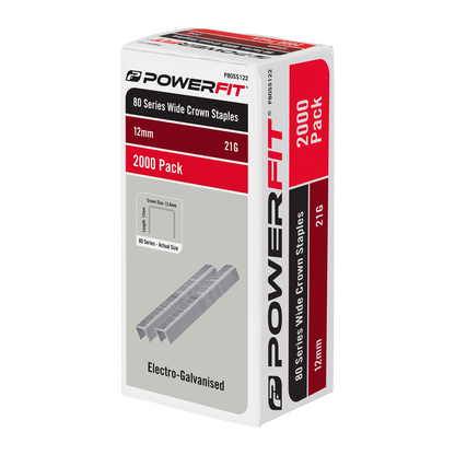 Powerfit Wide Crown Staples - 12mm - 2000 Pack