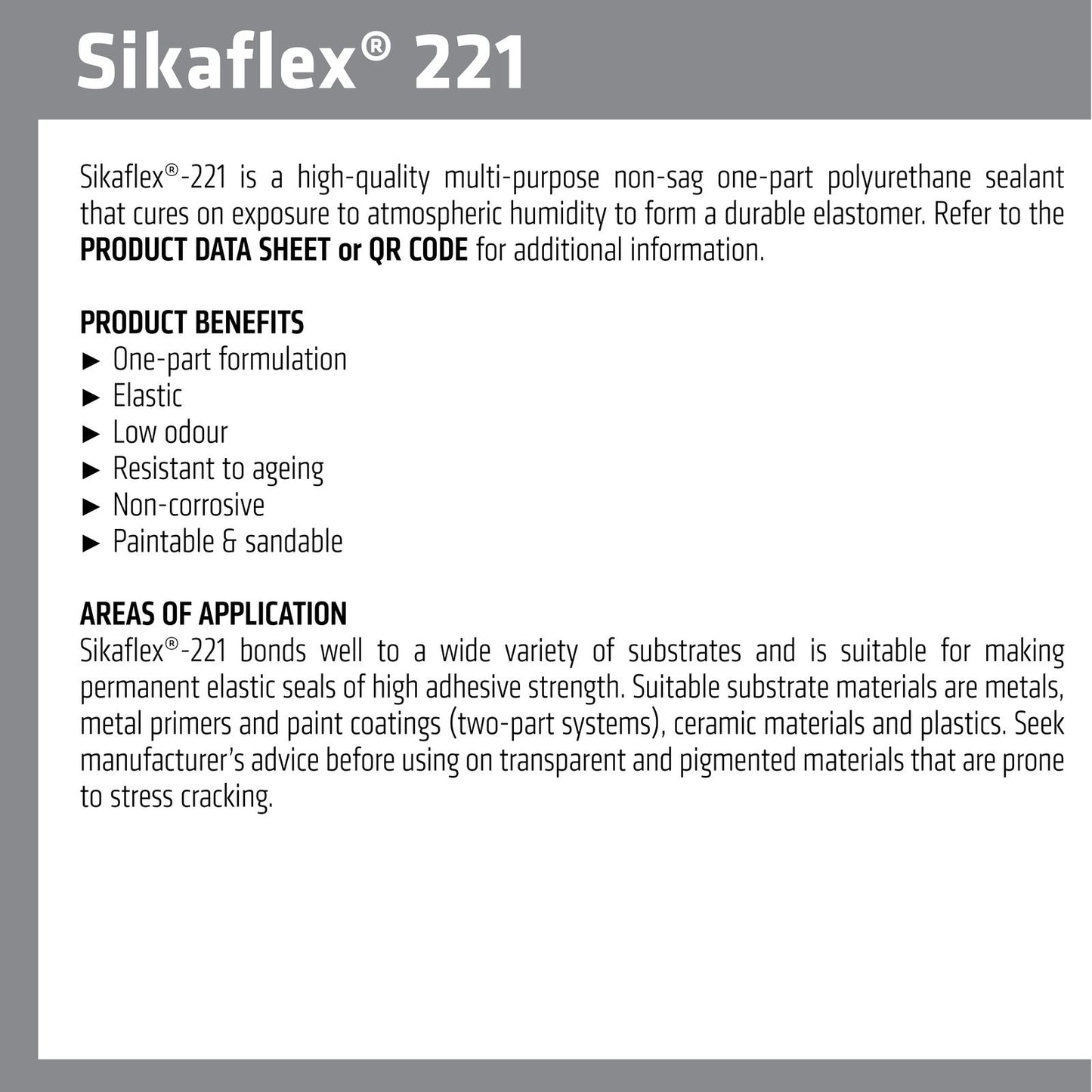 Sika Sikaflex 221 Multi Purpose Adhesive Sealant - 310ml - White