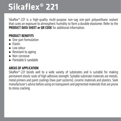 Sika Sikaflex 221 Multi Purpose Adhesive Sealant - 310ml - White