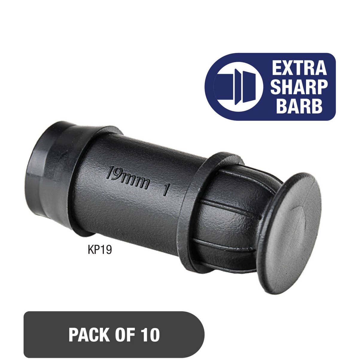 K Rain 19mm End Plug 10 Pack - Black - UV Stabilised Polypropylene