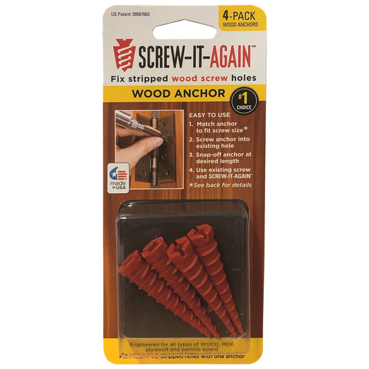 Screw It Again Screw Hole Repair Wood Anchor - 4 Pack