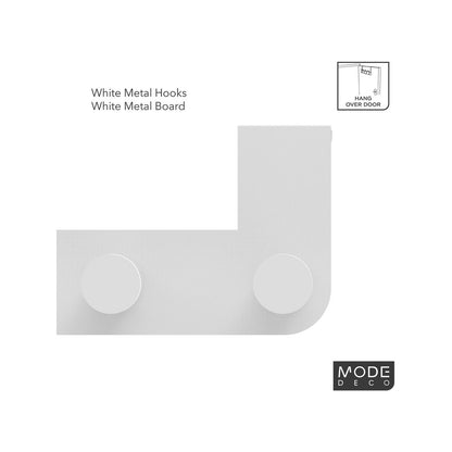 Mode Over Door Hanger - 6 Hooks - White - Metal - Space Saving Design