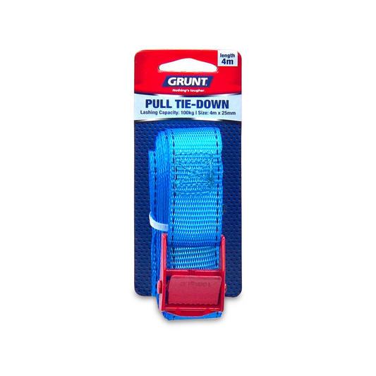 Grunt Pull Tie Down Strap - 25mm x 4m - Polypropylene - Light Duty