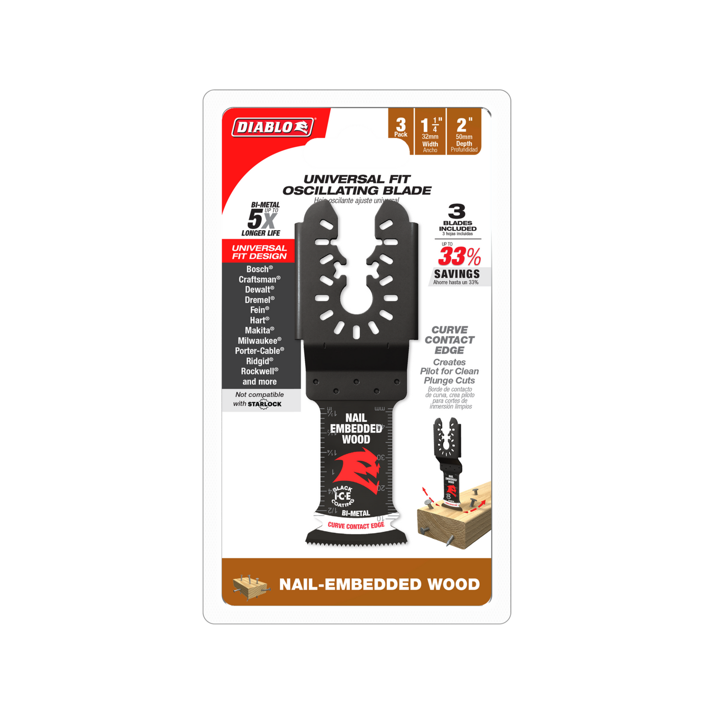 Diablo Bi Metal Multi Tool Blades - 32mm - 3 Pack