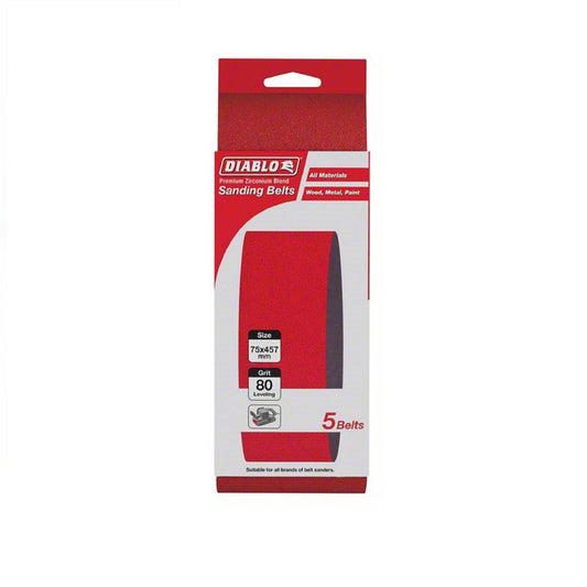 Diablo Abrasive Belt - 75 x 457mm - 80 Grit - 5 Pack
