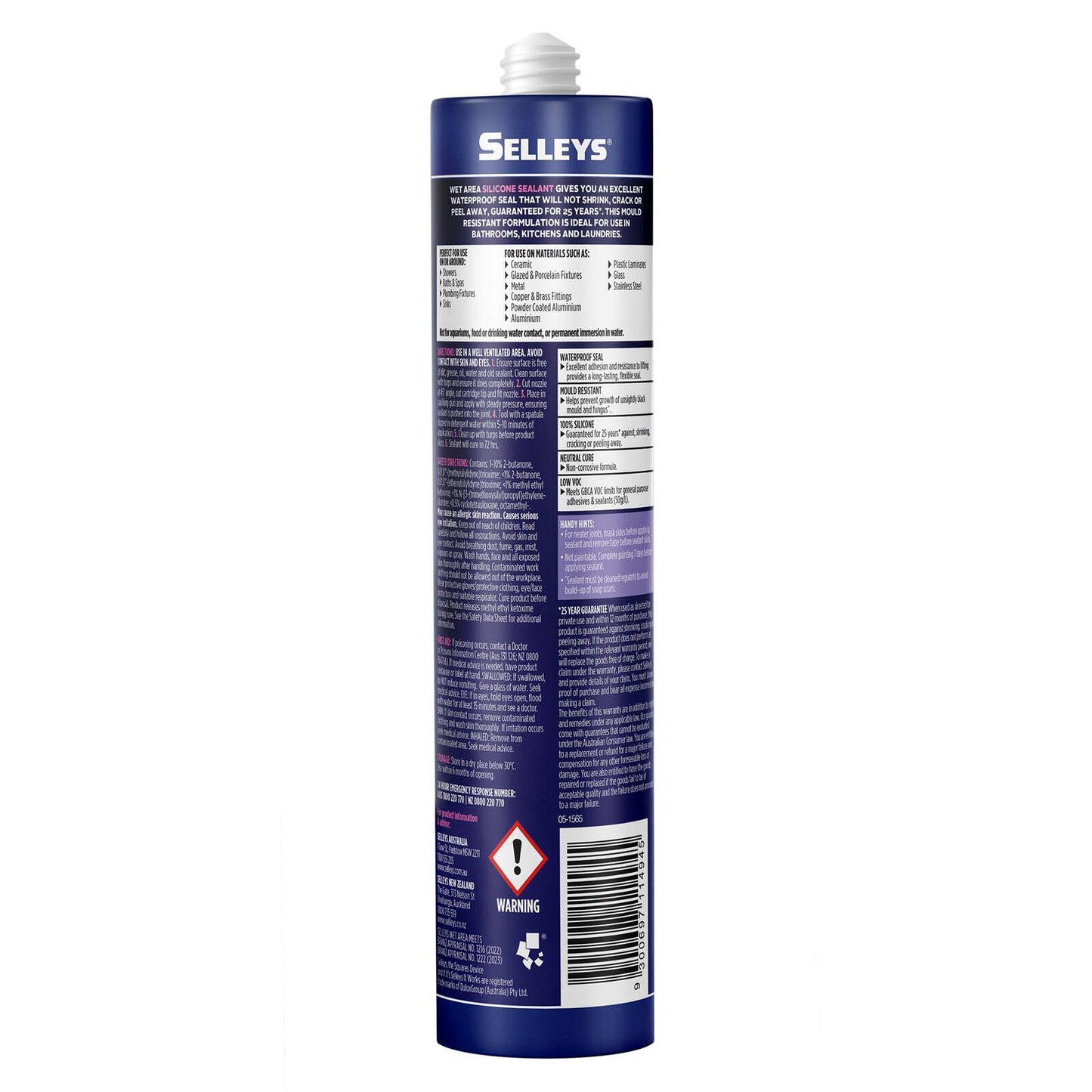 Selleys White Waterproof Silicone - 300g - 3 Pack