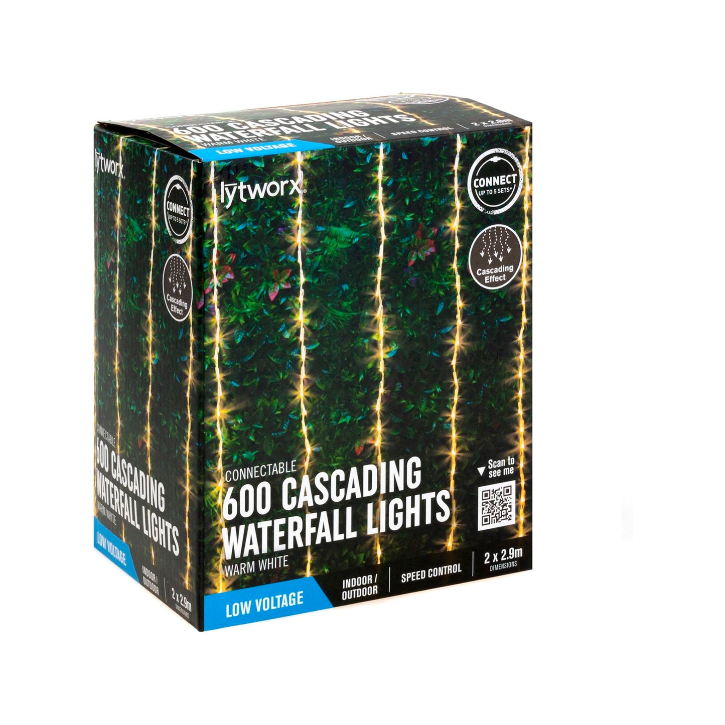 Lytworx Waterfall Lights - 2 x 2.9m - Warm White