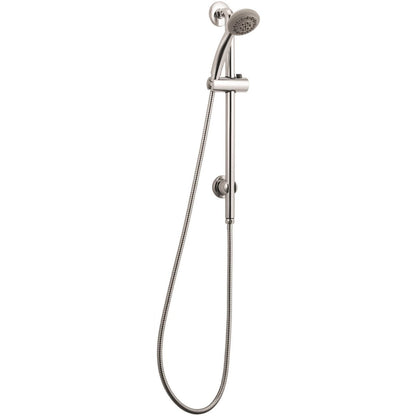 Flexispray Tria Rail Shower - 560mm Brass Chrome - No Drill Installation