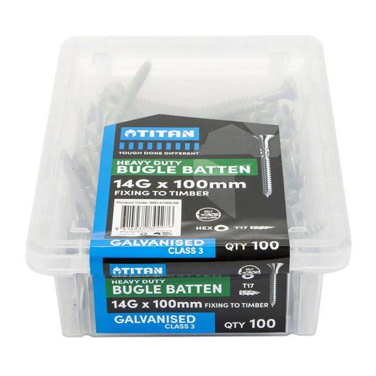Titan Gal Bugle Batten Screw - 14g x 100mm - 100 Pack