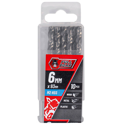 Full Boar HSS Drill Bit - 6mm - 10 Pack