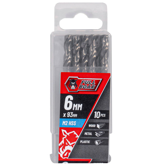 Full Boar HSS Drill Bit - 6mm - 10 Pack