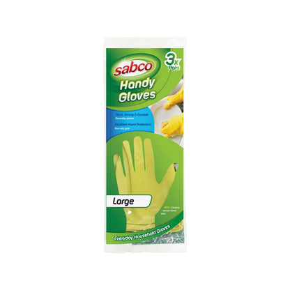 Sabco Latex Handy Gloves - Large - 3 Pairs