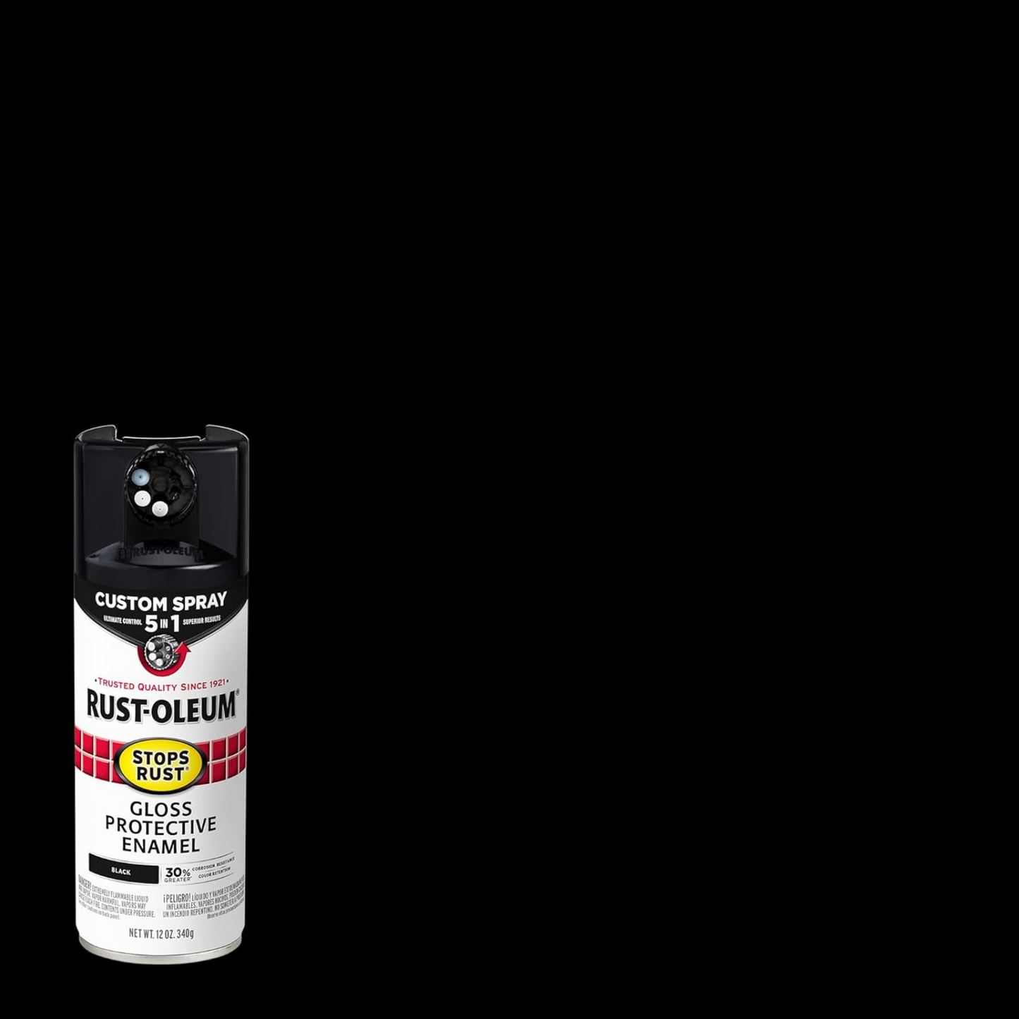 Rust Oleum Custom Spray - 5 in 1 - Gloss Black - 340g