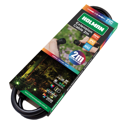 Holman RGB Colour Garden Light Extension Cable - 2m - Black