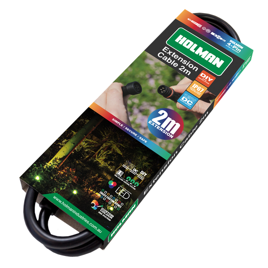 Holman RGB Colour Garden Light Extension Cable - 2m - Black