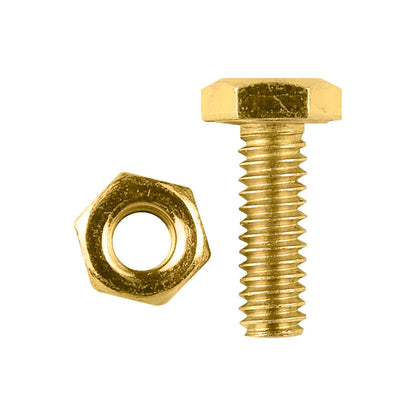 Pinnacle Hex Bolt & Nut - 1/4 x 3/4" - Yellow - 10 Pack