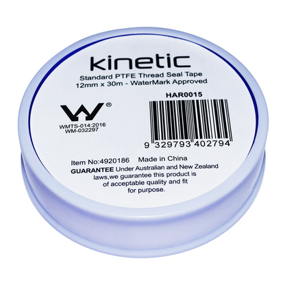 Kinetic Thread Seal - 12mm x 30m - White