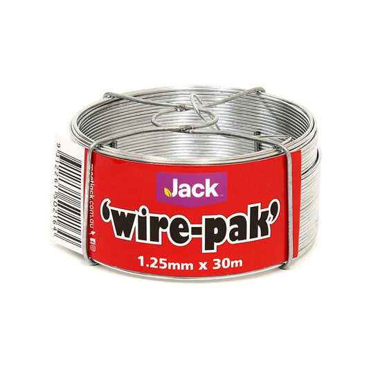 Jack 1.25mm x 30m Tie Wire  - Galvanised Steel, No Tangle Dispenser