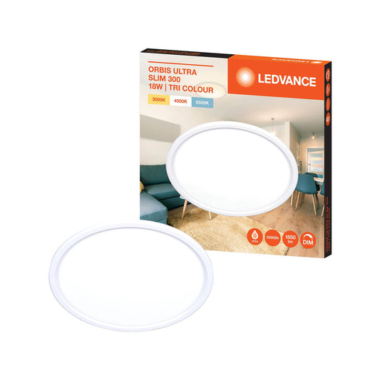 Ledvance Ultra Slim Oyster Ceiling Light - 18W - 230mm - Tri Colour